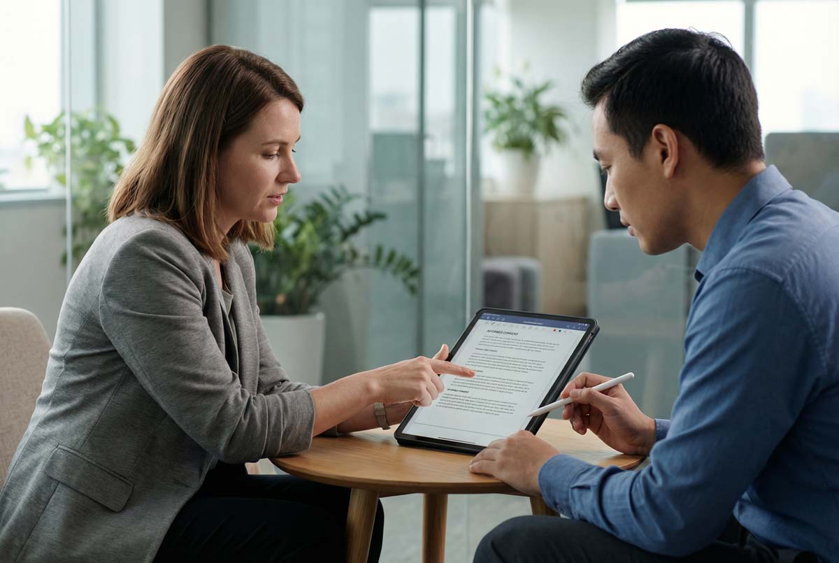 UX researcher securing consent for user research